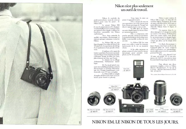 1980 Advertising 0323 Advertising Nikon EM 2 Page Camera