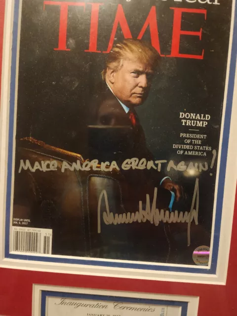 President DONALD TRUMP Time Magazine Signed Autograph With Inauguration Tickets