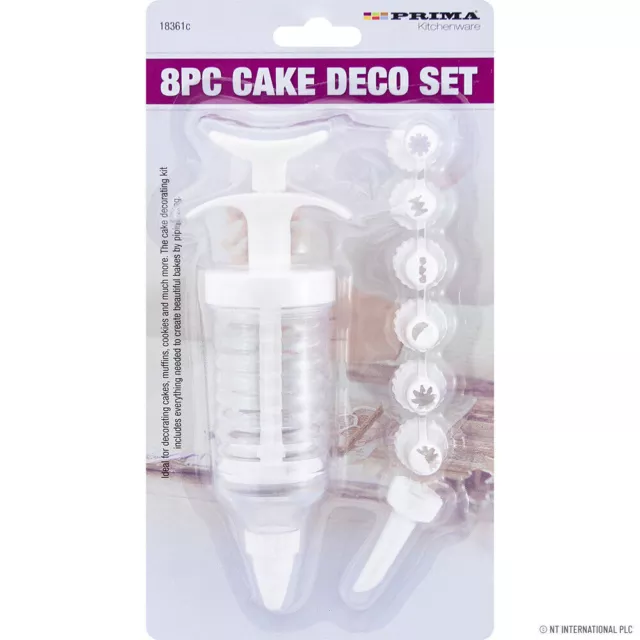 8Pc Cake Decorating Icing Piping Cream Syringe Tube Tips Nozzles Kit Home Baking