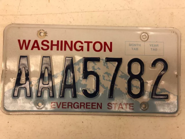 Expired WASHINGTON Evergreen State License Plate AAA5782