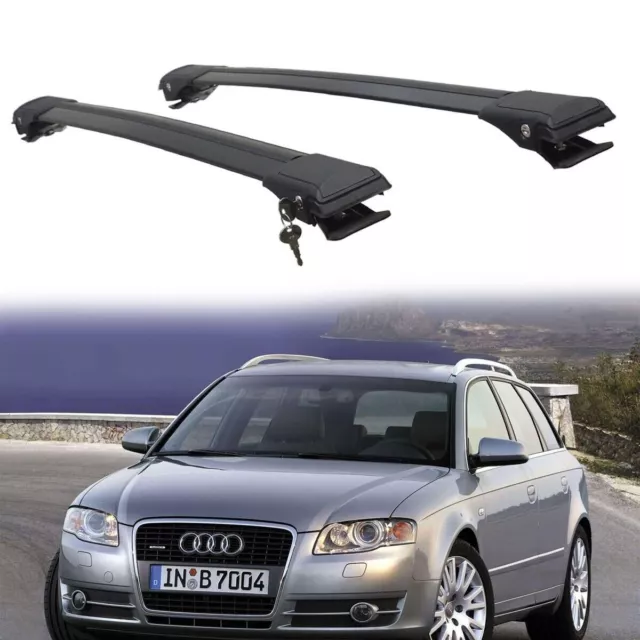 Barres transversales porte-bagages de toit noir Audi A4 B7 Avant 2004-2008...