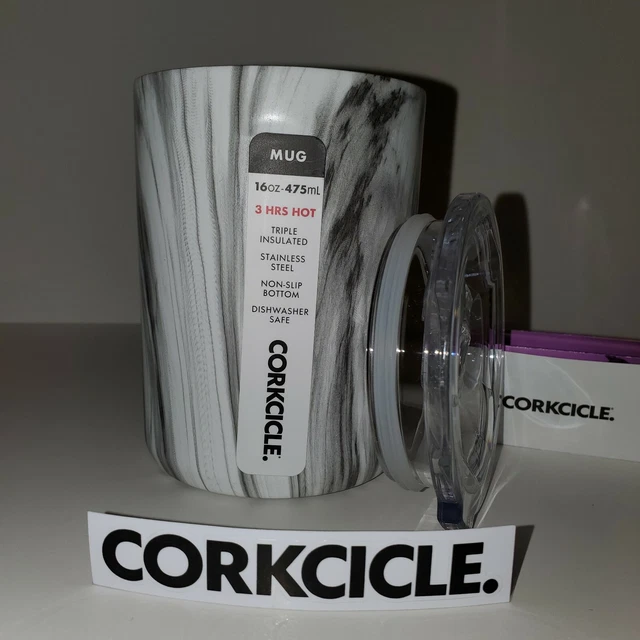 Corkcicle Insulated Stainless Steel Mug With Handle 16 oz. Gray/White NEW
