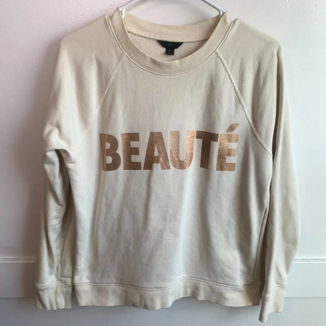 J. Crew Natural & Rose Gold Beaute Sweatshirt Size Small