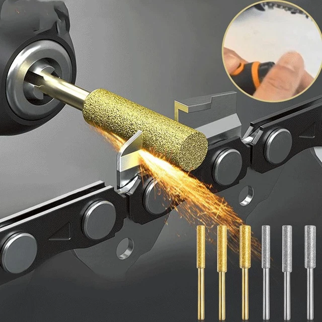 5pcs Diamond Coated Chainsaw Sharpener Stone Chainsaw File  Saw Sharpening