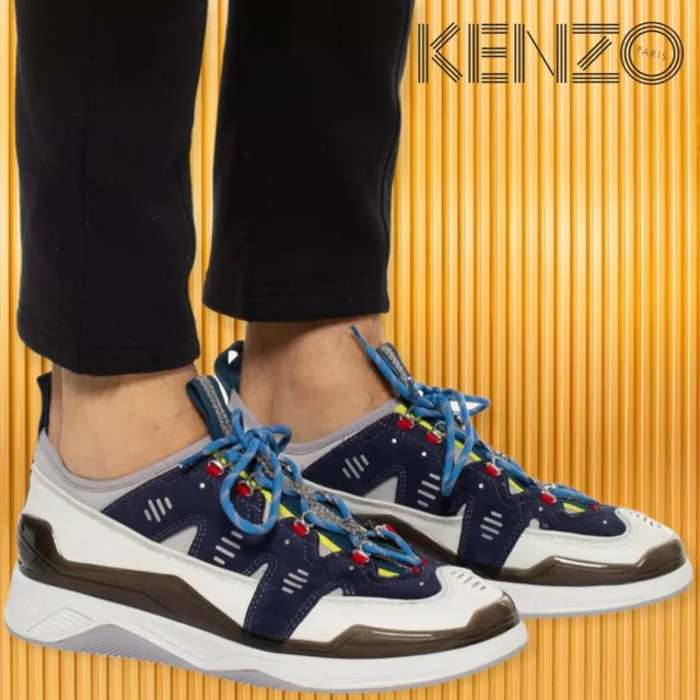 RRP 330 GENUINE Kenzo Paris White Nappa Calf Leather High Top