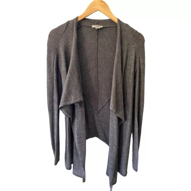 Helmut Lang Draped Cardigan Sweater Alpaca Silk Blend Gray Brown Size Small