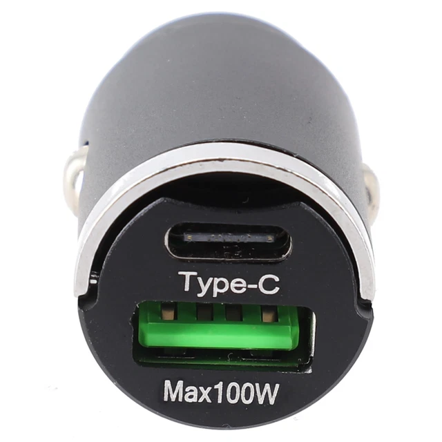 Caricabatterie interno auto nero compatto ed elegante tipo C QC3 0 con Sch