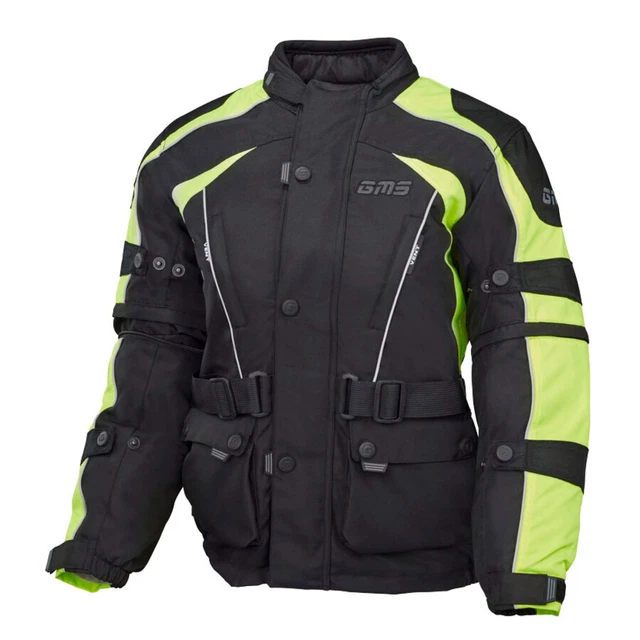 gms Twister Giacca Tessile per Moto per Bambini (Black/Yellow XL)