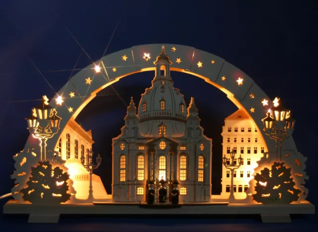 3D Schwibbogen excl. 52cm Frauenkirche Dresden Kurrende Erzgebirge Lichterbogen