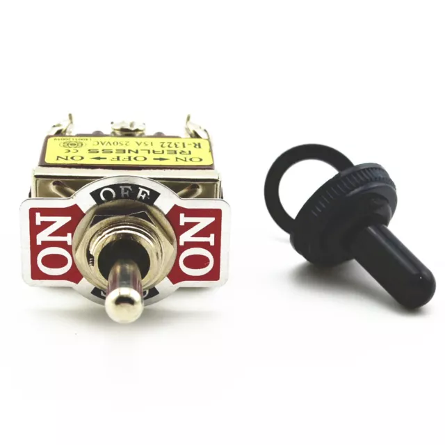 New Toggle Switch 6Pin DPDT 3 Position Momentary (ON)-OFF-(ON)  Waterproof cap