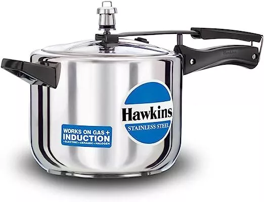 Hawkins Stainless Steel Pressur HAWKINGS PRESSURE COOKER WORKS ON GAS INDUCTION