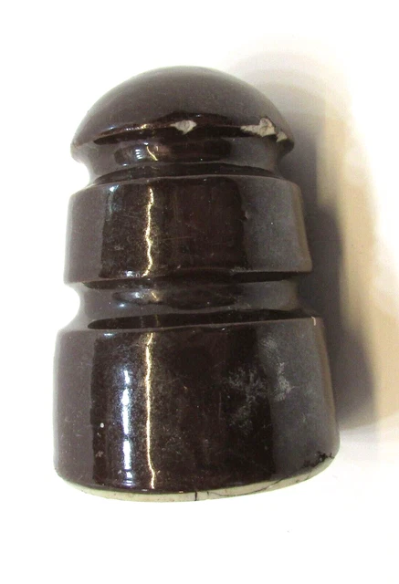 Primitive Old Brown Ceramic Porcelain Electric Telephone Pole Antique Insulator
