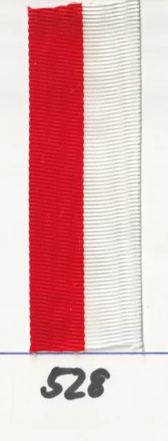 Ordensband rot weiß 25mm 25cm lang (528) (m12,00)