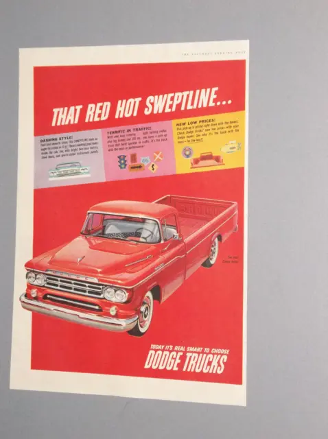 1959 Dodge Sweptline Pickup Truck Ad 205 Hp