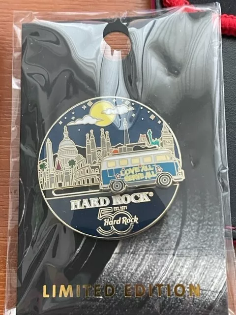 Hard Rock Cafe Official 50TH ANNIVERSARY Slider Pin Badge