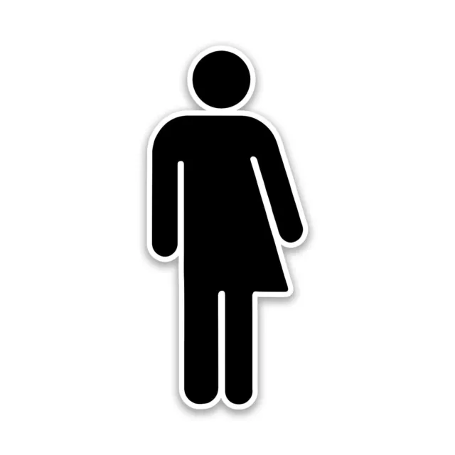 Gender Neutral Bathroom Sign 4" Tall Sticker - Includes Two Stickers