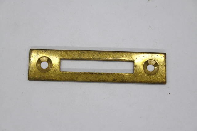 Lamiera di chiusura per mobili spigolosa, 15x63 mm ottone pesante foro di bloccaggio 6x33 mm antica