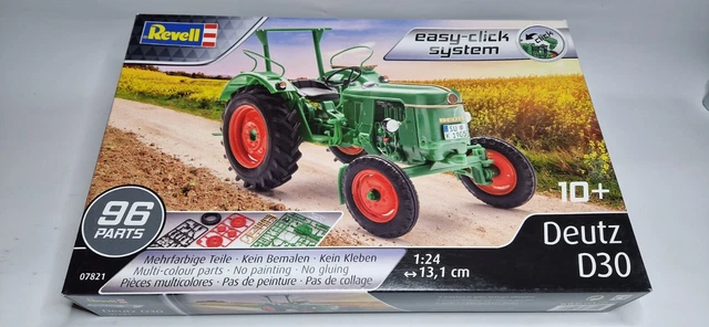 Revell Easy Click Tracteur Deutz D30 Échelle 1/24 - Kit Maquette Vert à Emboîter Sans Colle