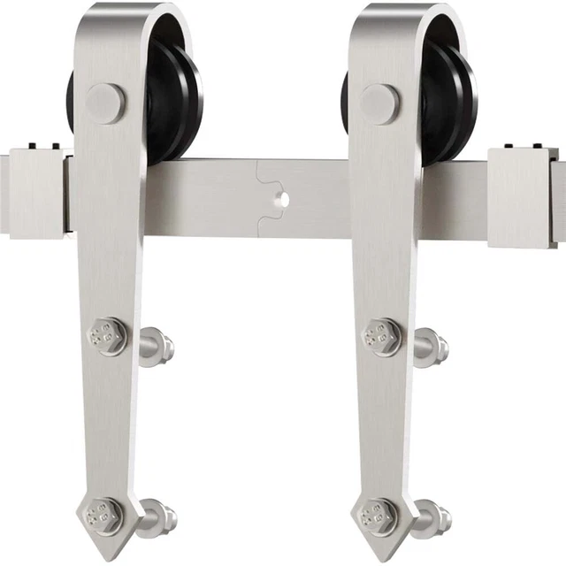 Arrow Nickel Steel Single-door 6.6 Ft Sliding Track Barn Door Hanging