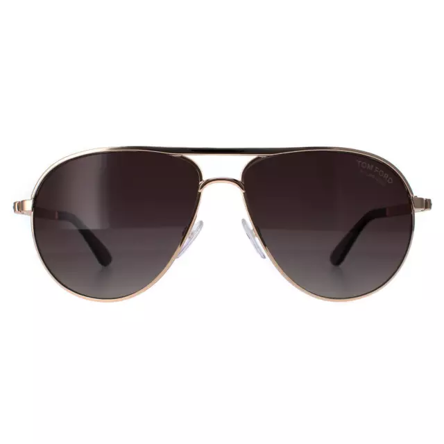 Tom Ford Sunglasses 0144 Marko 28D Shiny Rose Gold Smoke Grey Polarized