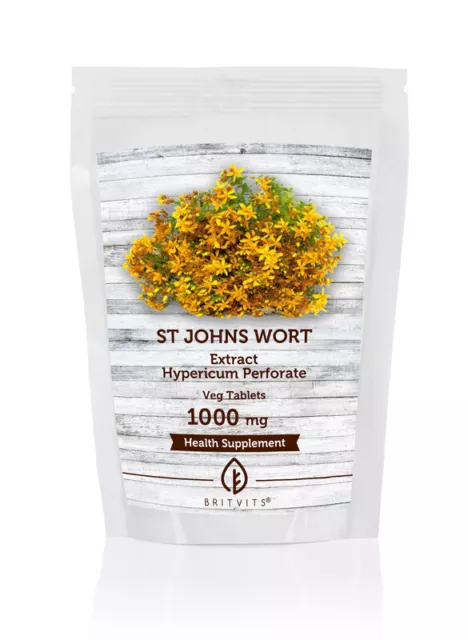 St Johns Wort x30 1000mg Extract Tablets BritVits