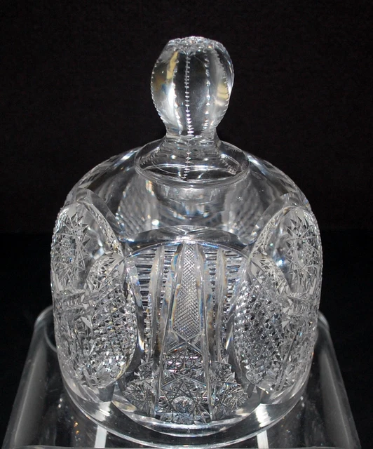 Fine Large American Brilliant  ABP Cut Glass Cheese Dome. 2