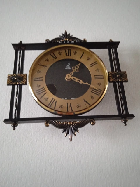 Horloge murale - Pendule à balancier - Art déco - Bois, Fer (fonte/fer forgé) - 1960-1970