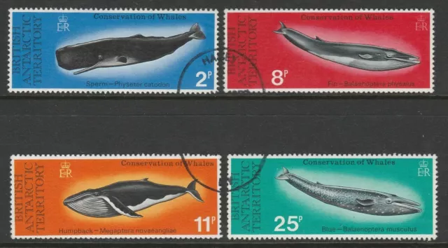 British Antarctic Territory 1977 Whale Conservation set SG 79-82 Fine used.