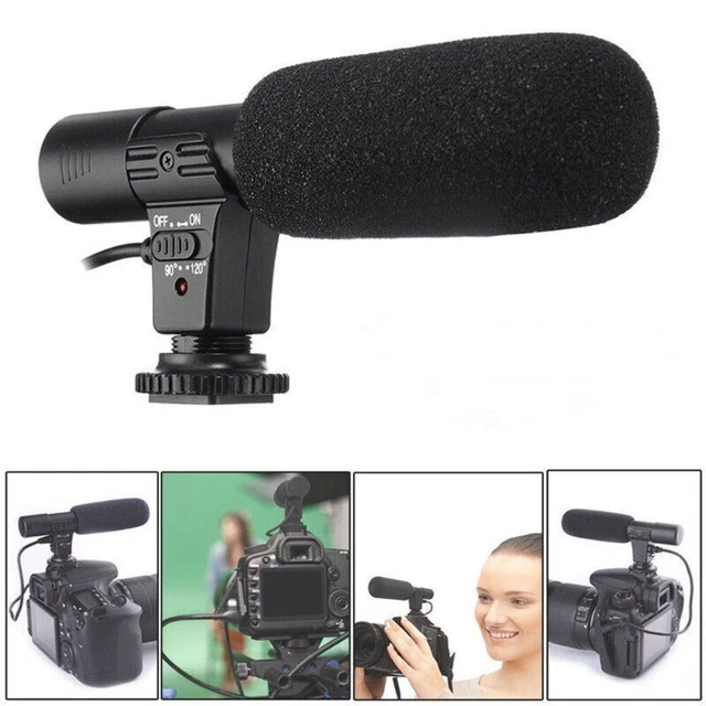 Micrófono de grabación estéreo D5100 D300s D7000 micrófono cámara réflex micrófono 3,5 mm