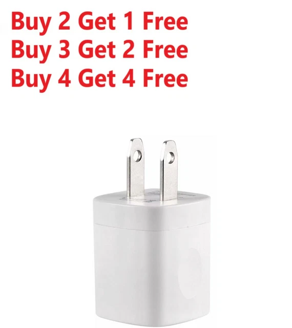 For iPhone 5 6 7 8 X 11 White 1A USB Power Adapter AC Home Wall Charger US Plug