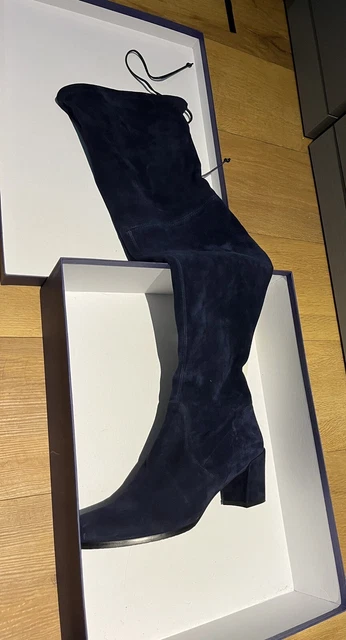 Stuart Weitzman Hinterland Blue Suede Over the Knee Boots Size 38.5 **SALE**