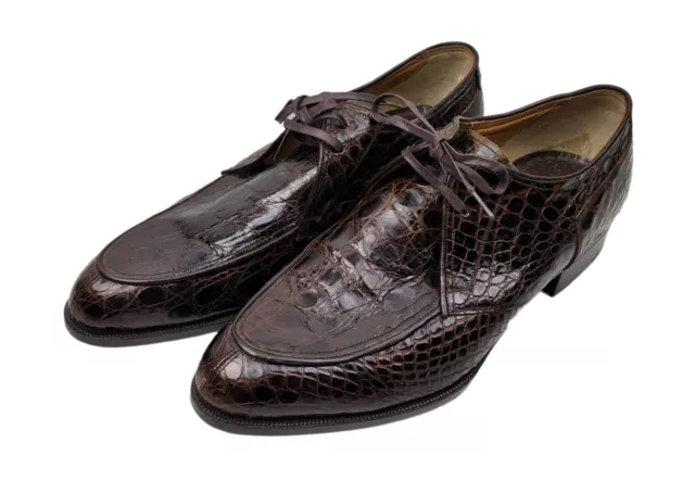 BROWN VINTAGE GENUINE Alligator Stuart McGuire Imperials Dress Shoe Men ...