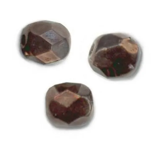 50 Perles Facettes cristal de boheme 4mm - BRONZE DARK MAT