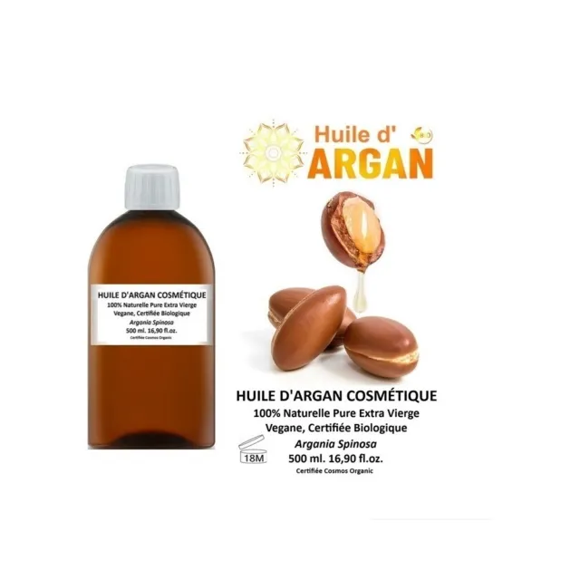Aceite de Argán 500 ml 100% Puro Virgen Extra Ecológico para todo tipo de pieles