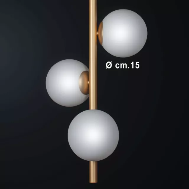 lampadario sospensione moderno 8 luci sfere vetro soffiato opaco modello BOLLE 3