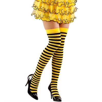 Gli adulti arancione a rombi teschio con Motivi al ginocchio Calze Halloween Scarpa Goth SZ 5-8 