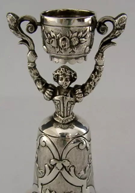 SUPERB RARE SOLID SILVER WAGER or MARRIAGE CUP c1900 ANTIQUE 58g UNUSUAL