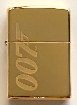 Zippo Windproof James Bond 007 Lighter With Logo, Solid Brass, 62043, New In Box