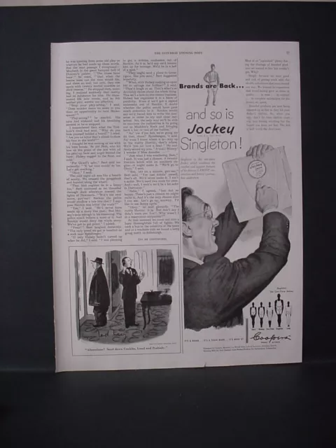 1949 Jockey Men's Underwear PRINT AD More College Men Want