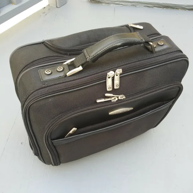 Samsonite Black Wheeled Portfolio Laptop Wheeled Rolling Carry-On Briefcase Bag