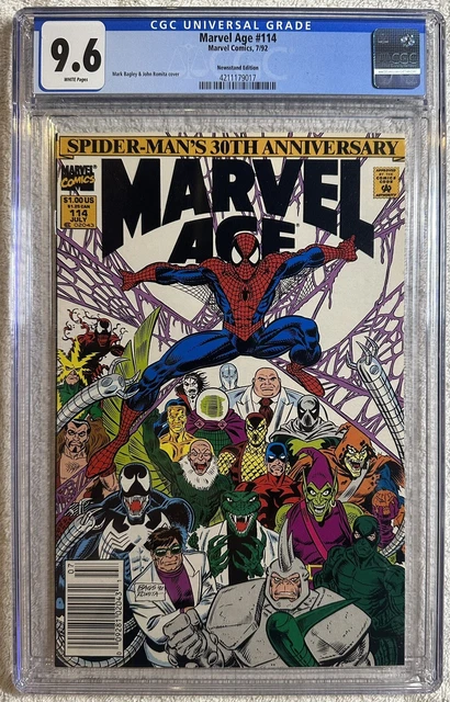 Marvel Age 114  Marvel CGC 9.6 Newsstand Spider-Man 30th Anniversary Cool Cover