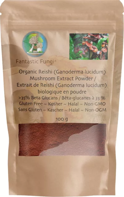 Fantastic Fungi® Organic Reishi Mushroom Powder - Immune System Booster (100 gr)