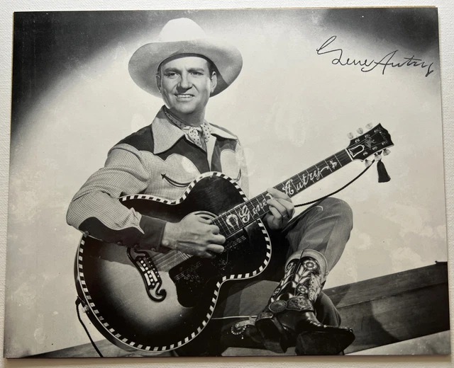 Vintage Western Singing Cowboy Gene Autry Guitar Reprint B/W