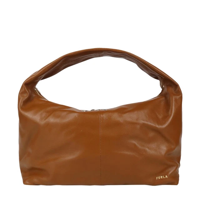 Furla Bolso de Asas Mujer Braun Bolso de Mano Cuero