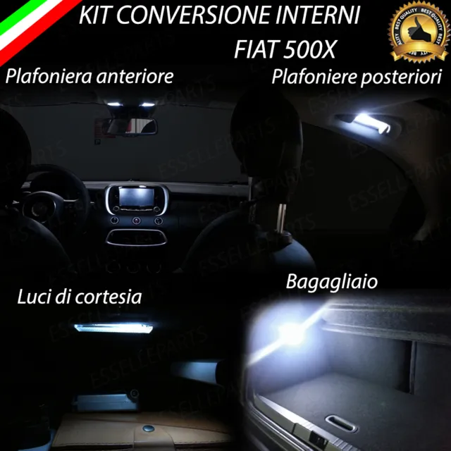 Kit Full Led Interni Fiat 500X Kit Completo Canbus + Luci Antipozzanghera 6000K