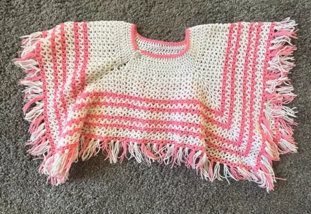 Vintage baby's knitted poncho age about 18 months