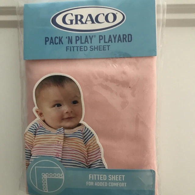 Paquete GRACO N Playard ~ Sábana Ajustada, Rosa, 39"" X 27"" TOTALMENTE NUEVO