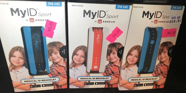 3 Nuevo Brazalete Endevr MyID Deportivo Emergencia Médica Información Médica Niños Niños E12
