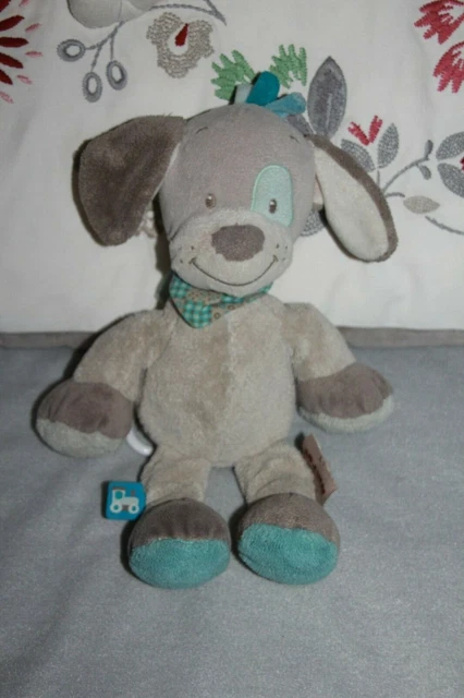 Doudou Nattou Chien Cyril Et Gaston Musical Gris Bleu 30 Cm