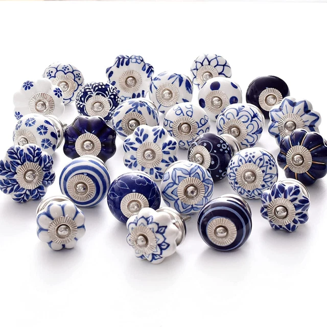 Ceramic Pottery Drawer Handle Pulls Kitchen Cabinets Home Interior Decor Pack-1